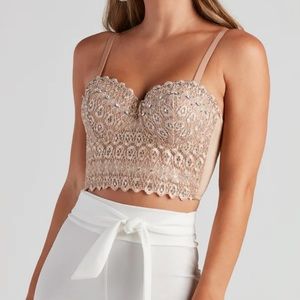 Windsor, Lace Crop Top, size S, NWT